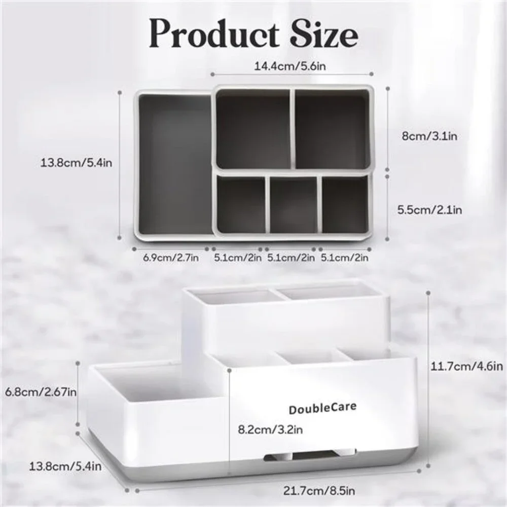Toothbrush Holder Bathroom Organizer Countertop Caddy Toothpaste Shaver Storage